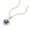 Thumbnail Image 2 of 9ct Yellow Gold Blue & White Cubic Zirconia Heart Pendant Necklace
