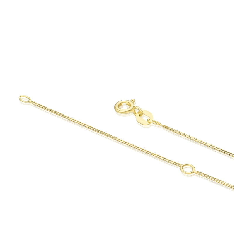 Main Image 3 of 9ct Yellow Gold Blue & White Cubic Zirconia Heart Pendant Necklace