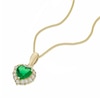Thumbnail Image 2 of 9ct Yellow Gold Green & White Cubic Zirconia Heart Pendant Necklace