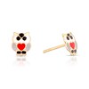 Thumbnail Image 1 of Children's 9ct Yellow Gold Enamel Owl Stud Earrings