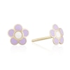 Thumbnail Image 1 of Children's 9ct Yellow Gold Purple Enamel 'Flower' Stud Earrings