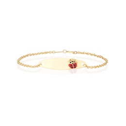Children's 9ct Yellow Gold Ladybird ID Bracelet