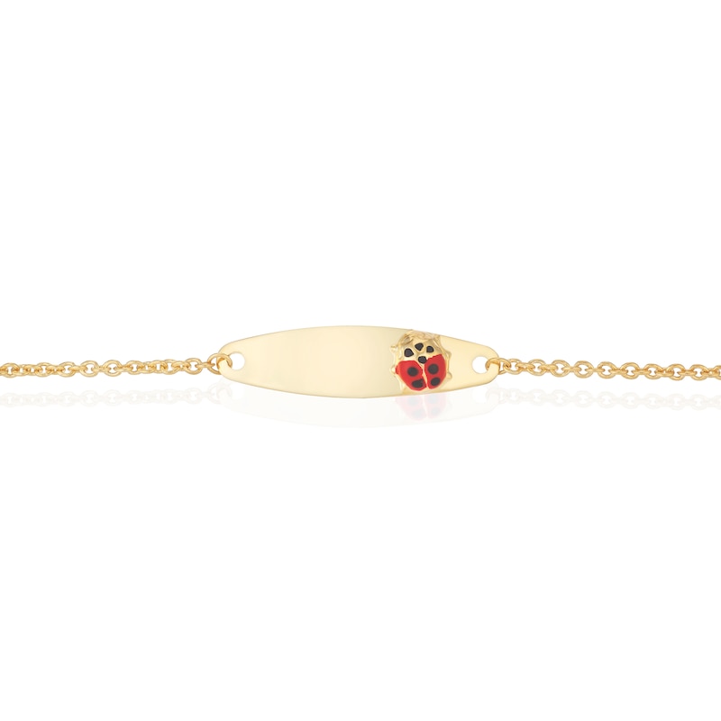 Main Image 2 of Children's 9ct Yellow Gold Ladybird ID Bracelet