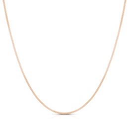 9ct Rose Gold 25 Gauge Diamond Cut 18" Curb Chain