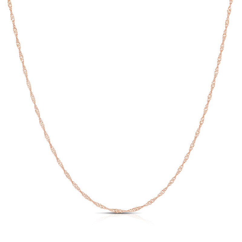 Main Image 1 of 9ct Rose Gold 16 Gauge Diamond Cut Twist 16" Curb Chain