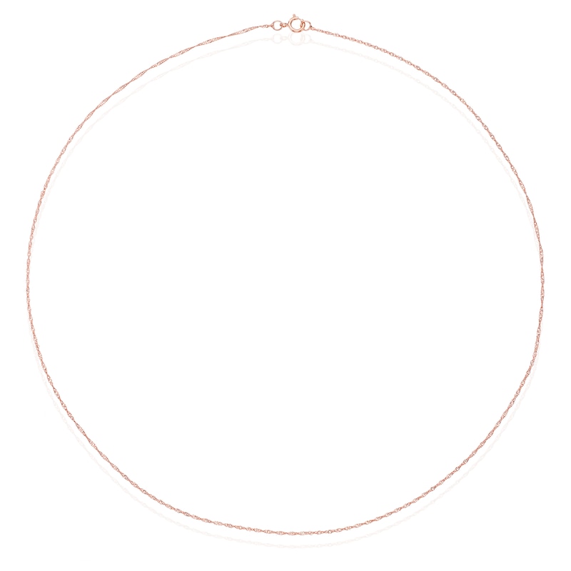 Main Image 2 of 9ct Rose Gold 16 Gauge Diamond Cut Twist 16" Curb Chain