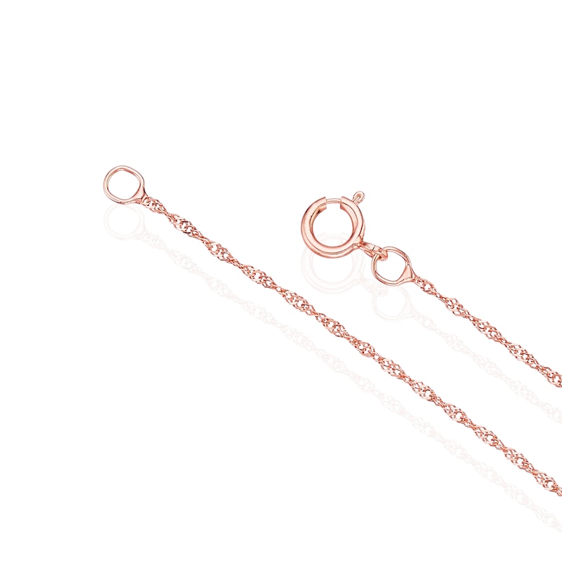 Main Image 3 of 9ct Rose Gold 16 Gauge Diamond Cut Twist 16" Curb Chain