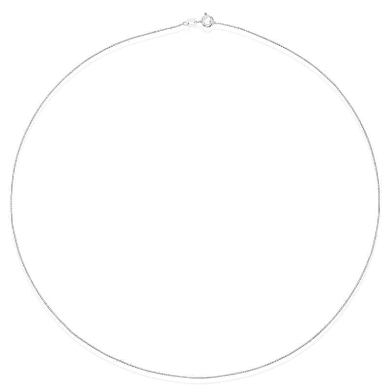Main Image 2 of 9ct White Gold 25 Gauge 18" Spiga Chain