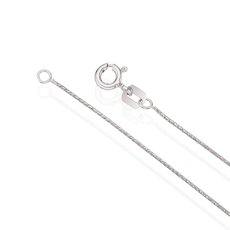 Main Image 3 of 9ct White Gold 25 Gauge 18" Spiga Chain
