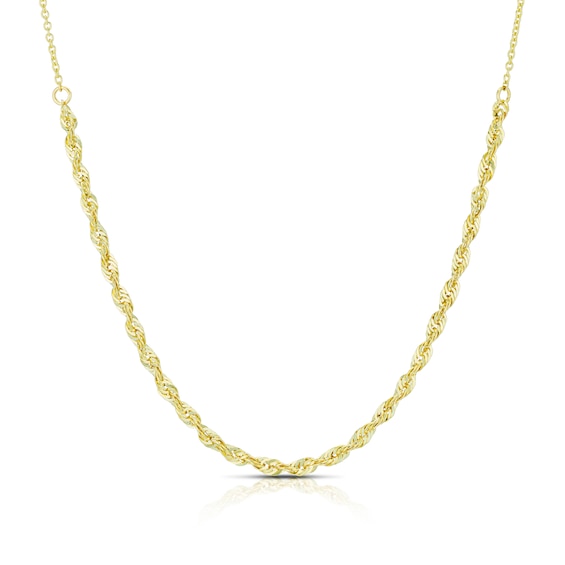 9ct Yellow Gold Rope and Trace 16+1 Necklace