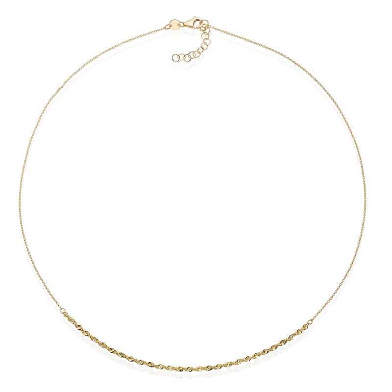 Main Image 2 of 9ct Yellow Gold Rope & Trace 16+1&quot; Necklace