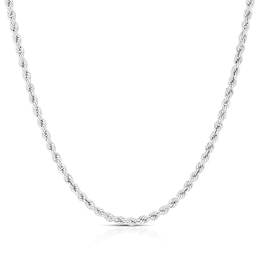 9ct White Gold 18" Rope Chain