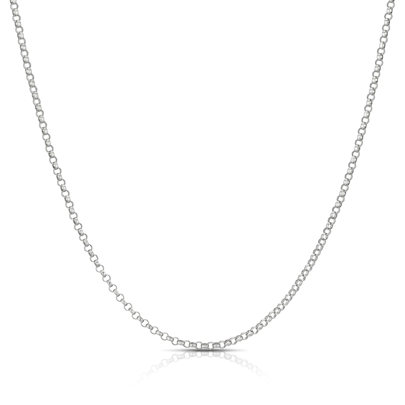 Main Image 1 of 9ct White Gold Round 16" Belcher Chain