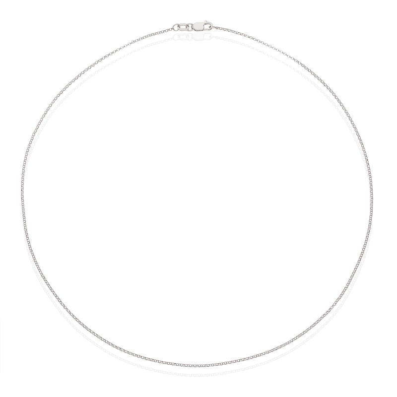 Main Image 2 of 9ct White Gold Round 16" Belcher Chain