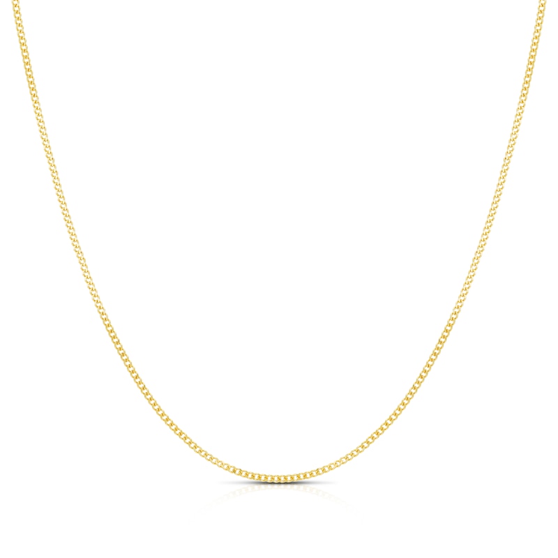 Main Image 1 of 18ct Yellow Gold 25 Gauge Diamond Cut 16" Curb Chain
