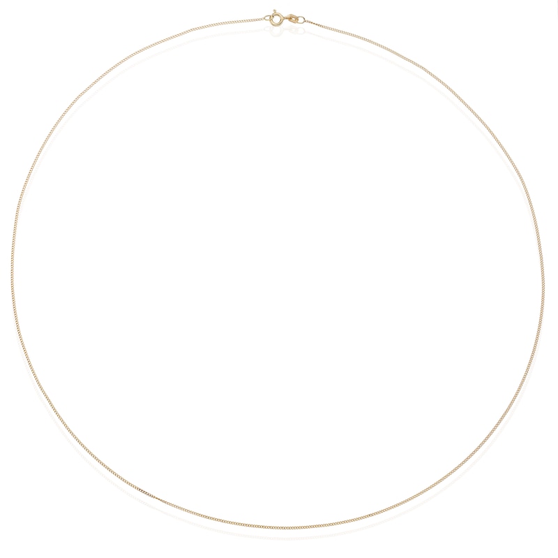 Main Image 2 of 18ct Yellow Gold 25 Gauge Diamond Cut 16" Curb Chain