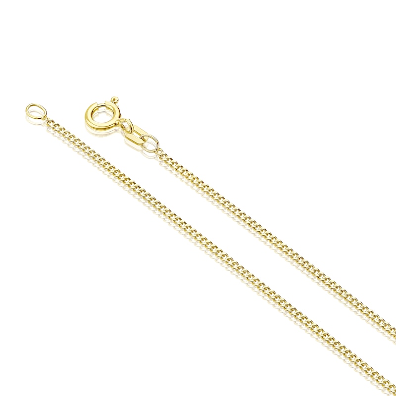 Main Image 3 of 18ct Yellow Gold 25 Gauge Diamond Cut 16" Curb Chain