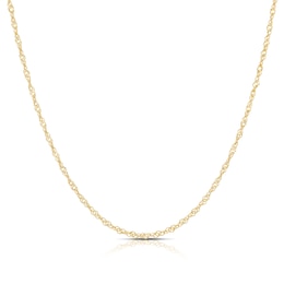 18ct Yellow Gold 20 Gauge Twist 16" Curb Chain