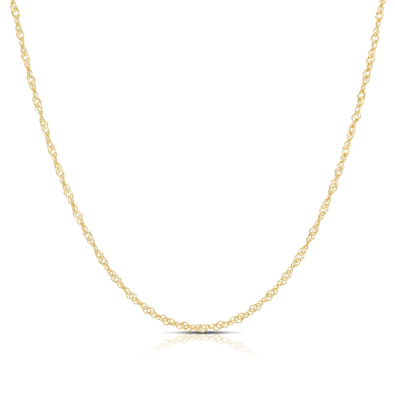 Main Image 1 of 18ct Yellow Gold 20 Gauge Twist 16" Curb Chain