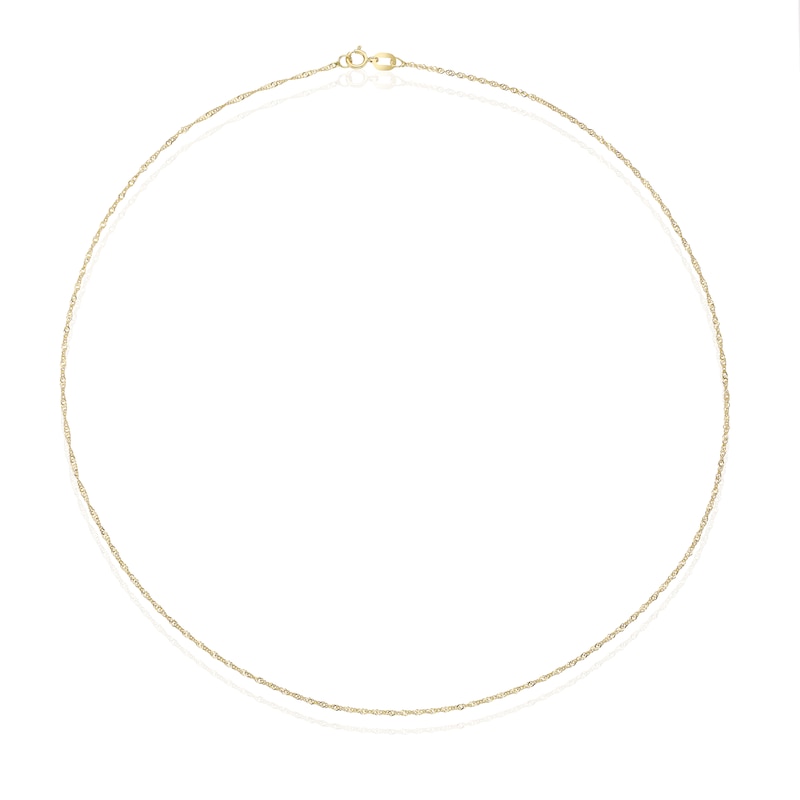 Main Image 2 of 18ct Yellow Gold 20 Gauge Twist 16" Curb Chain