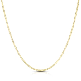 18ct Yellow Gold 35 Gauge Diamond Cut 16" Curb Chain