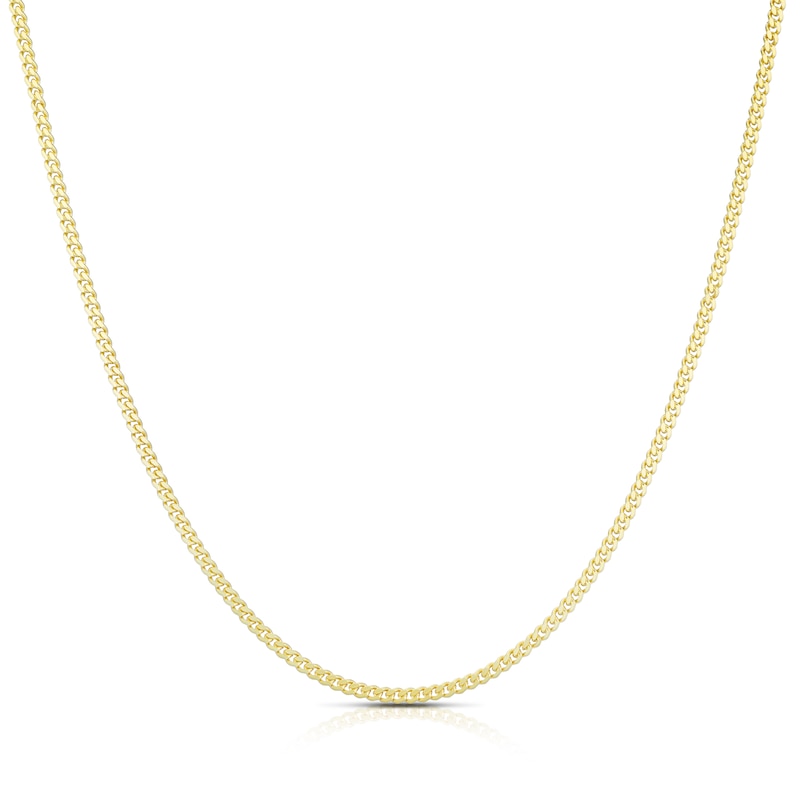 Main Image 1 of 18ct Yellow Gold 35 Gauge Diamond Cut 16" Curb Chain