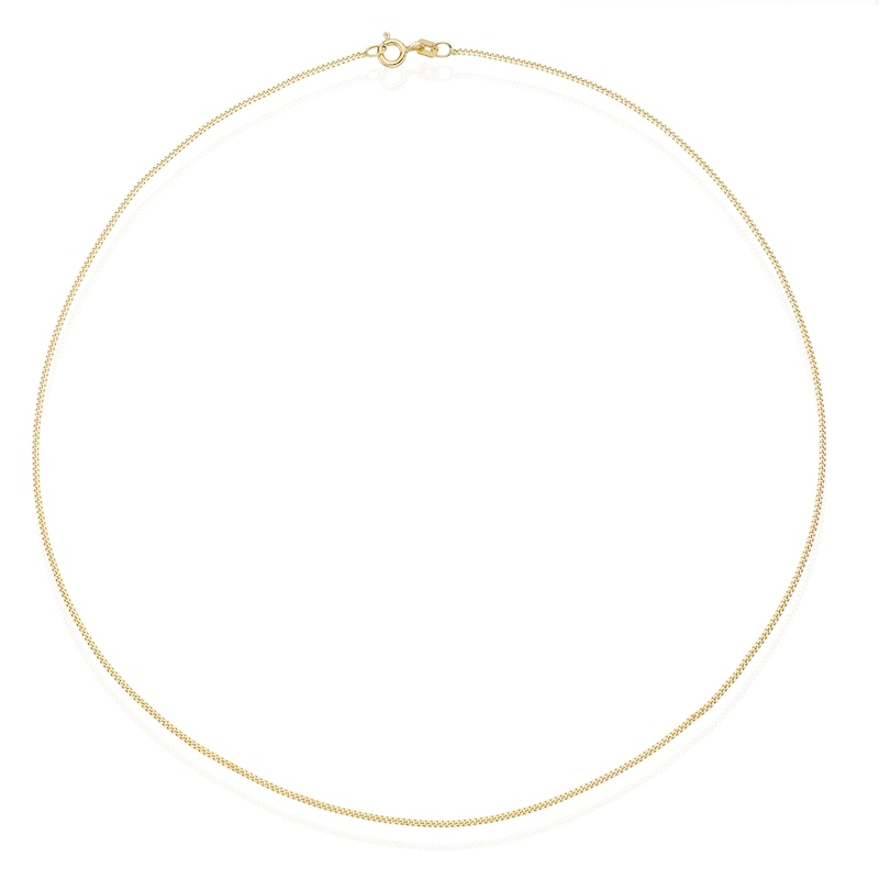 Main Image 2 of 18ct Yellow Gold 35 Gauge Diamond Cut 16" Curb Chain