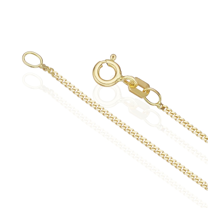 Main Image 3 of 18ct Yellow Gold 35 Gauge Diamond Cut 16" Curb Chain