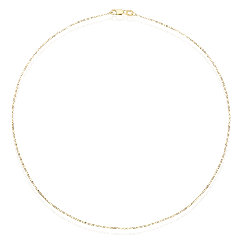 Main Image 2 of 18ct Yellow Gold 45 Gauge Round 16" Belcher Chain