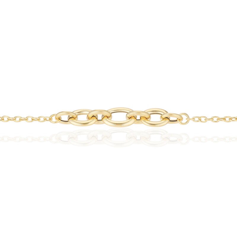 Main Image 2 of 9ct Yellow Gold Paperlink Link Centre 7.5" Belcher Bracelet