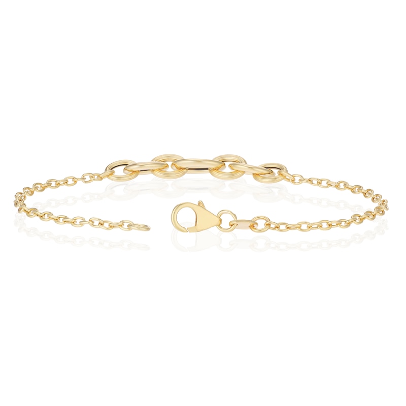 Main Image 3 of 9ct Yellow Gold Paperlink Link Centre 7.5" Belcher Bracelet