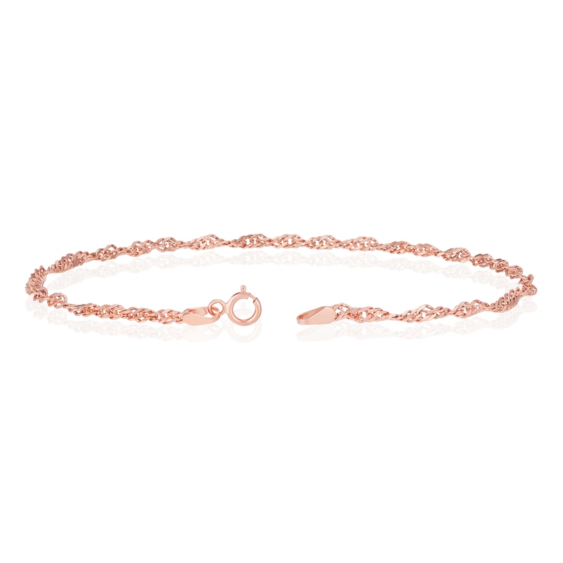 Main Image 3 of 9ct Rose Gold Twist 7.5" Bracelet