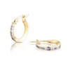 Thumbnail Image 1 of 9ct Yellow Gold Blue & White Cubic Zirconia 14mm Hoop Earrings