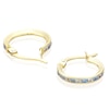 Thumbnail Image 2 of 9ct Yellow Gold Blue & White Cubic Zirconia 14mm Hoop Earrings