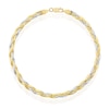 Thumbnail Image 1 of 9ct Two Colour Diamond Cut 3-Plait Herringbone Bracelet