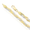 Thumbnail Image 3 of 9ct Two Colour Diamond Cut 3-Plait Herringbone Bracelet