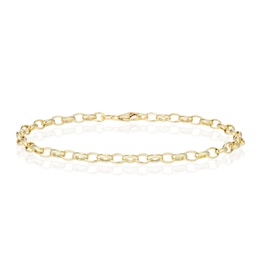 18ct Yellow Gold 130 Gauge Oval Belcher 7" Bracelet