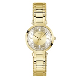 Guess Ladies' Stone Set Detail Gold Tone Bracelet Watch