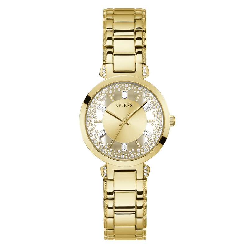 Main Image 1 of Guess Ladies' Stone Set Detail Gold Tone Bracelet Watch