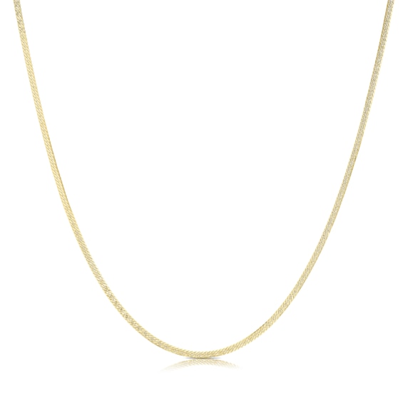 9ct Yellow Gold Silky Herringbone 18 Necklace