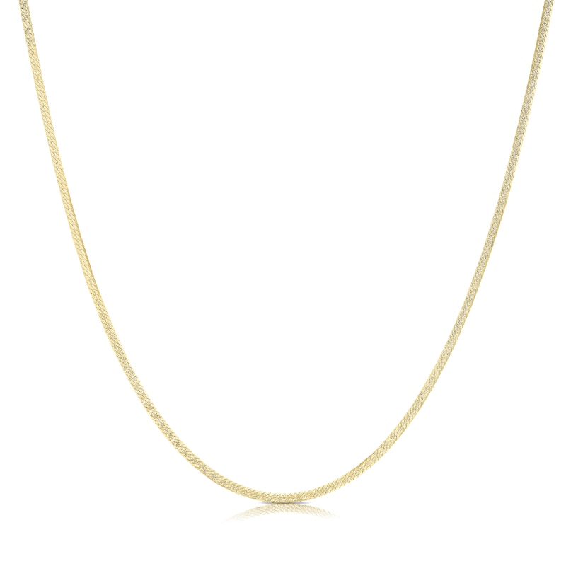 Main Image 1 of 9ct Yellow Gold Silky Herringbone 18" Necklace