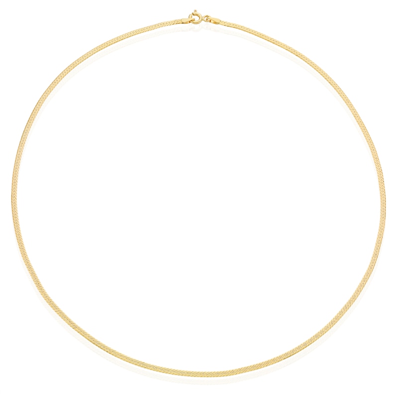 Main Image 2 of 9ct Yellow Gold Silky Herringbone 18" Necklace