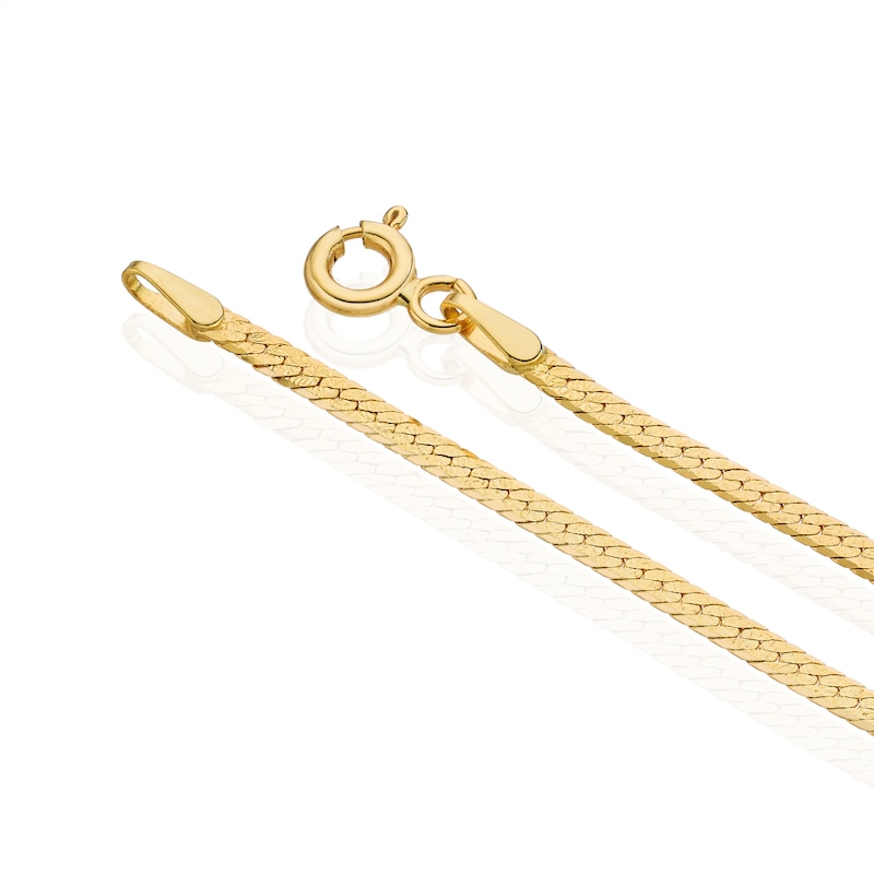 Main Image 3 of 9ct Yellow Gold Silky Herringbone 18" Necklace