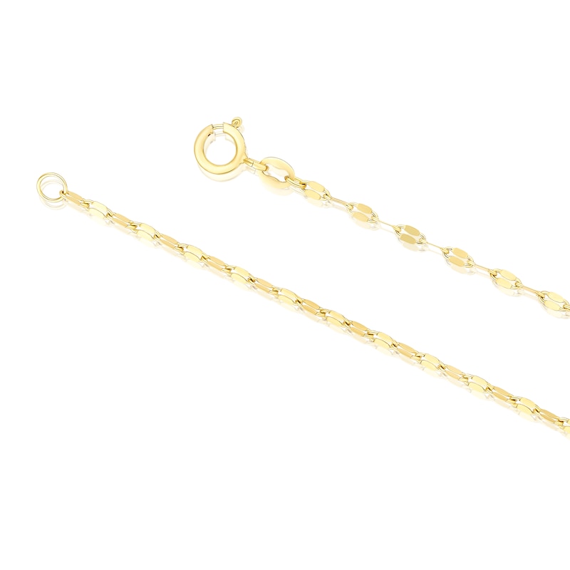 Main Image 3 of 9ct Yellow Gold Heart Station Sparkle Chain 16.5" Necklace