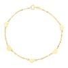 Thumbnail Image 1 of 9ct Yellow Gold Heart Station Sparkle Chain 7.5" Bracelet