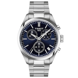 Tissot PR100 Men's Chronograph Blue Dial Stainless Steel Bracelet Watch
