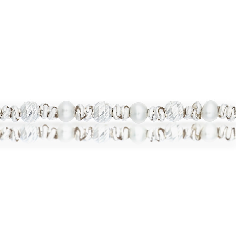 Main Image 2 of Sterling Silver Cultured Freshwater Pearl & Beaded Bolo Bracelet