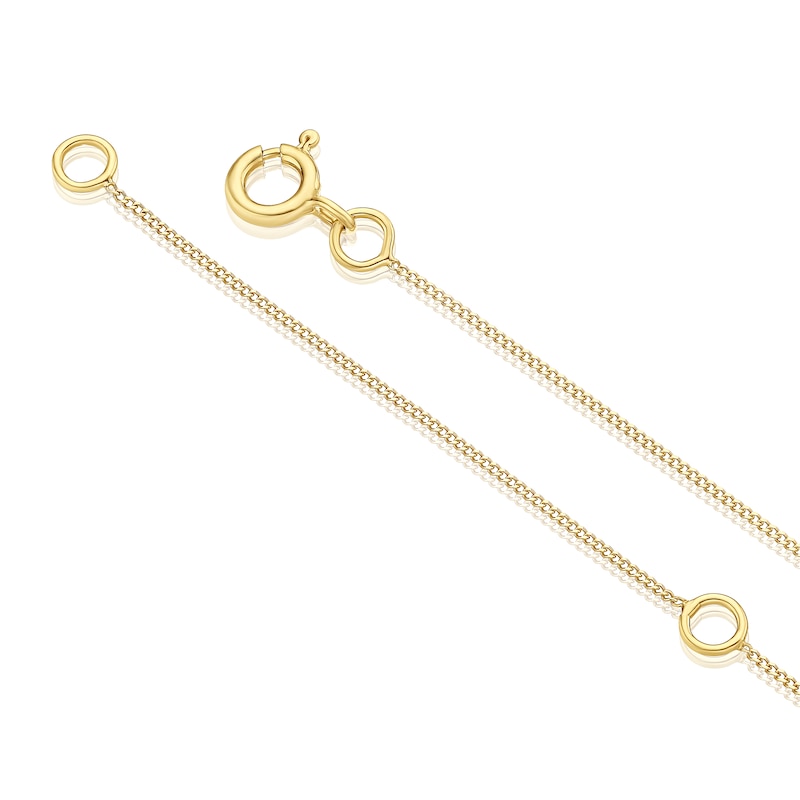 Main Image 3 of 9ct Yellow Gold Double Circle Diamond Cut Locket 16+2" Necklace