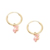 Thumbnail Image 2 of Children's 9ct Yellow Gold Enamel Flower Drop Huggie Hoop Earrings