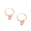 Thumbnail Image 2 of Children's 9ct Yellow Gold Enamel Butterfly Drop Huggie Hoop Earrings